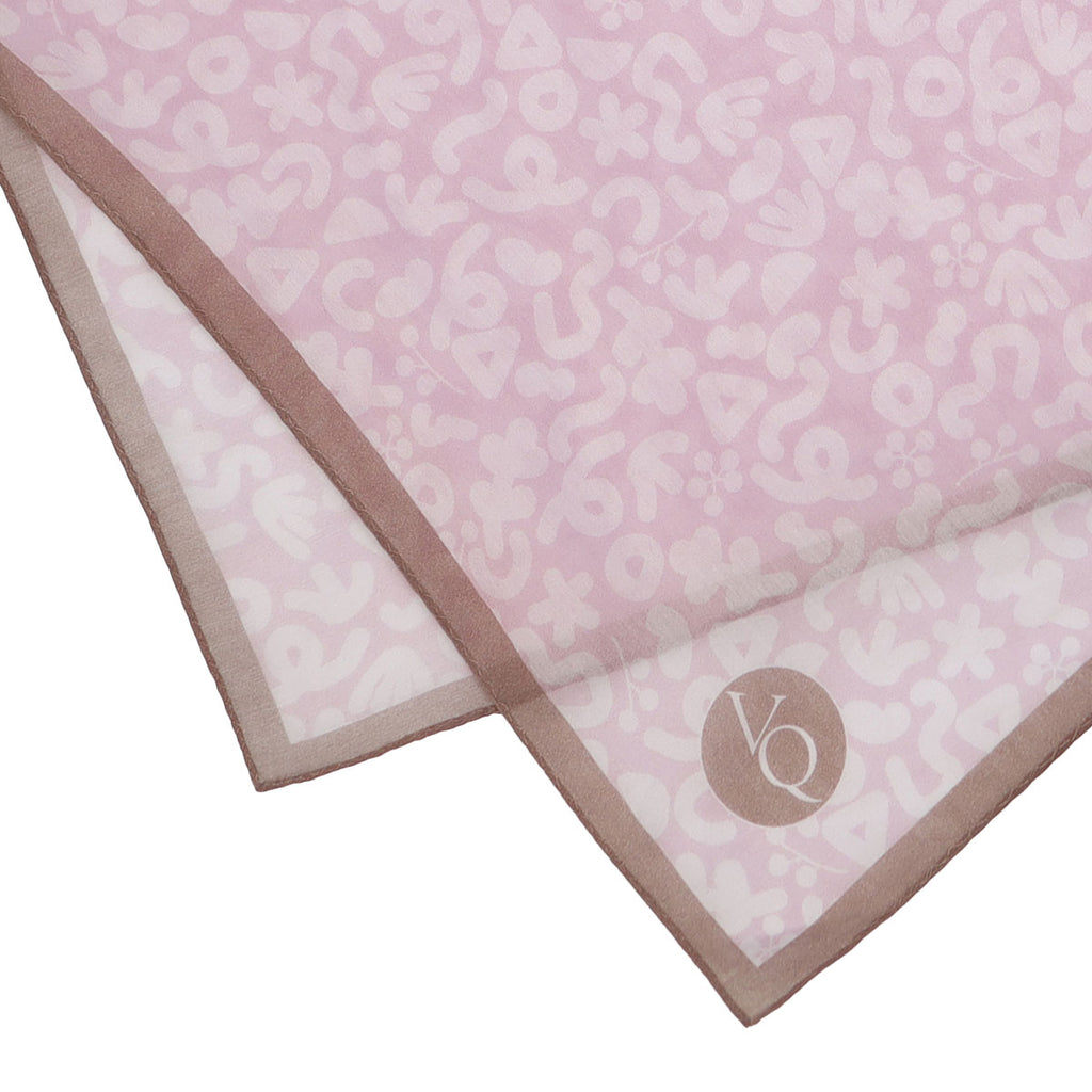 Petal-Mocha Peony Boiled Silk Scarf