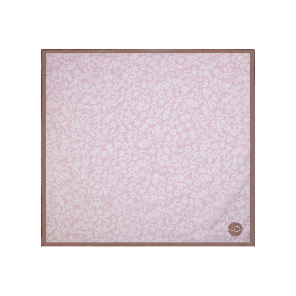 Petal-Mocha Peony Boiled Silk Scarf