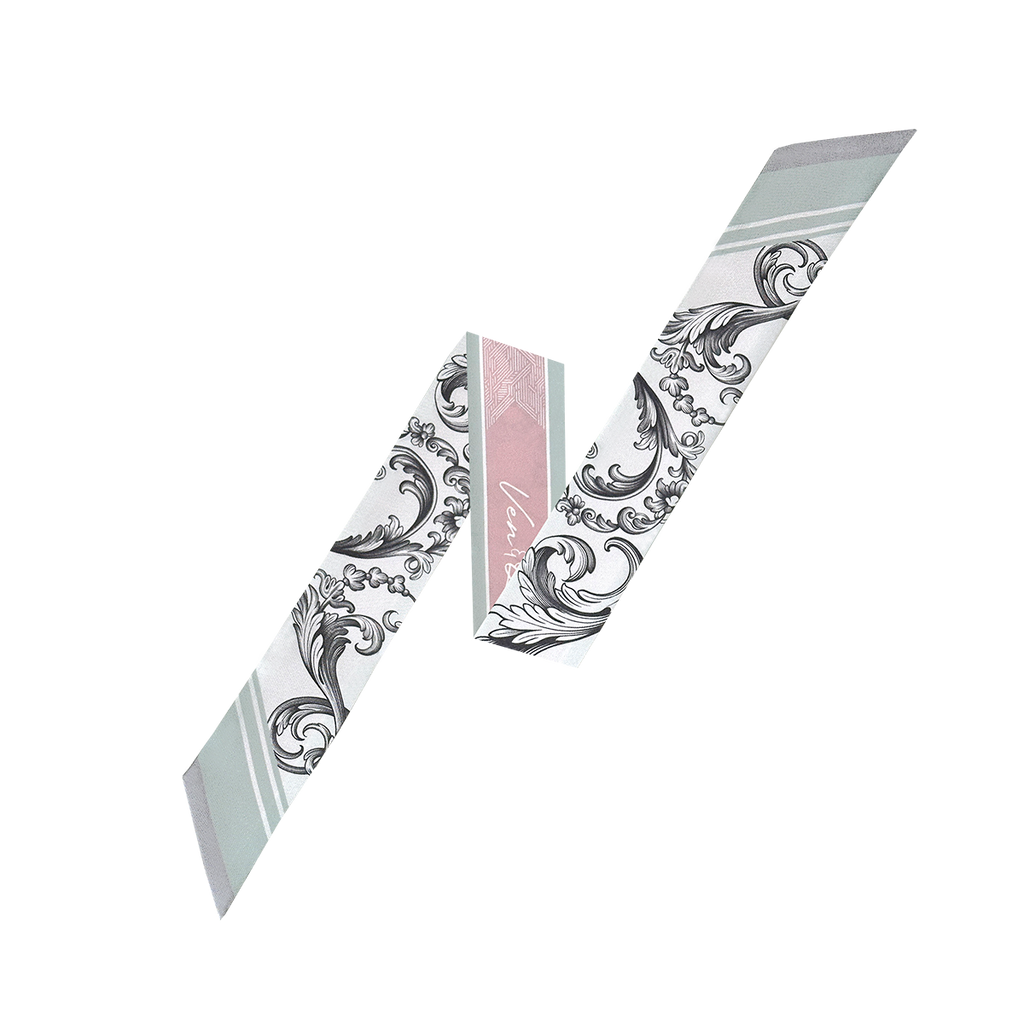 وشاح حريري طويل باللون النعناعي الباروكي