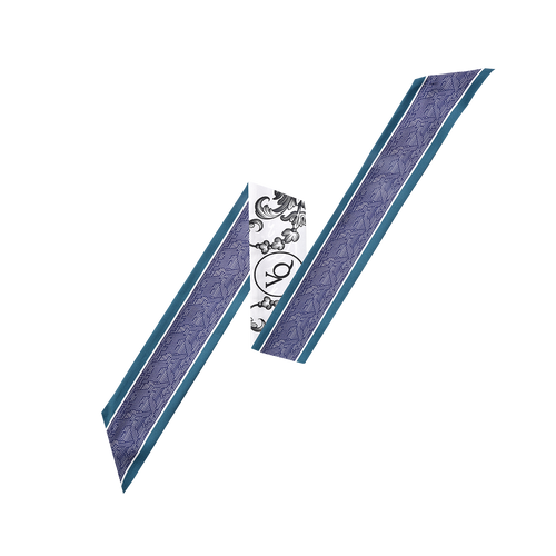 Baroque-Teal Long Silk Scarf