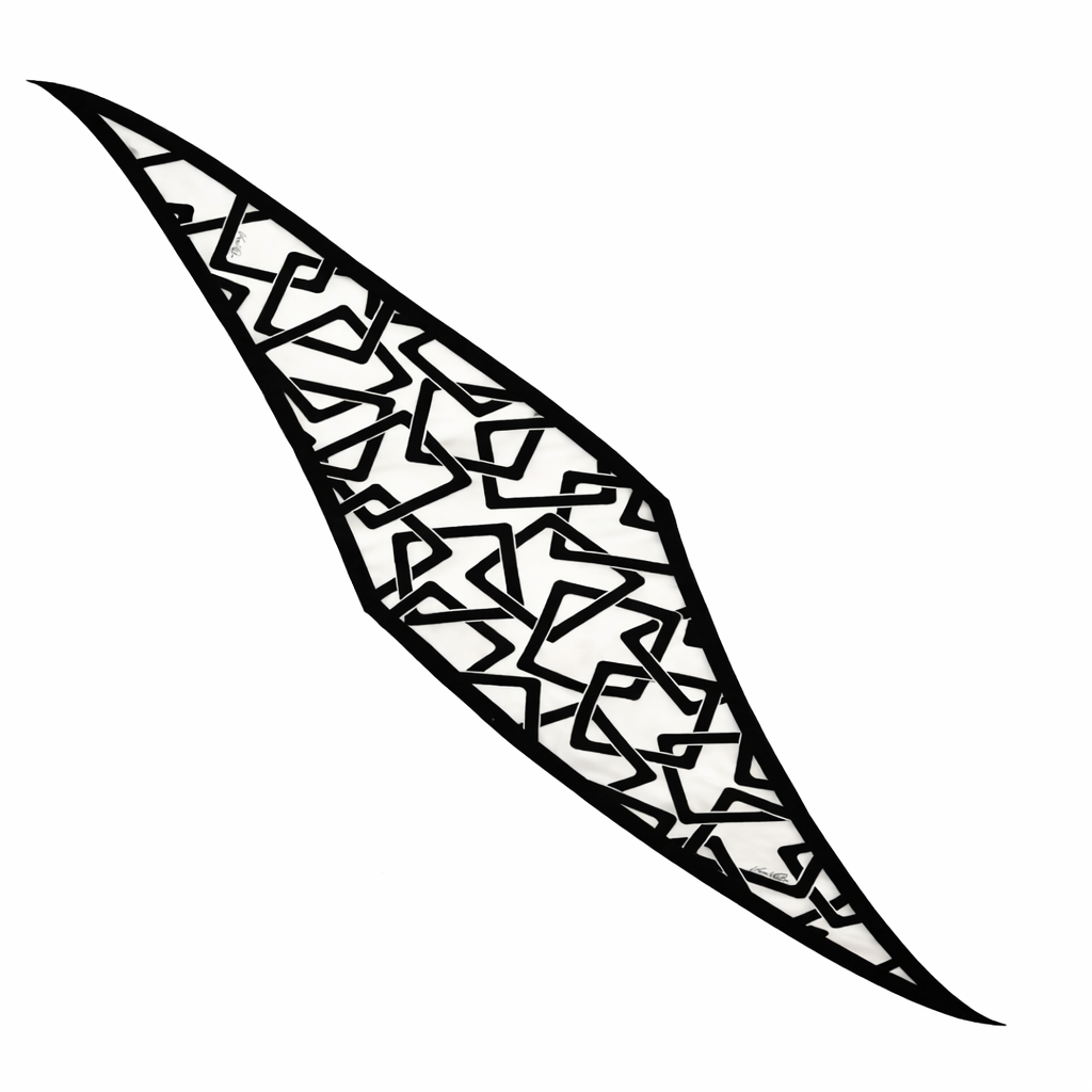 The Flow Linked Silk Scarf-Black Cream