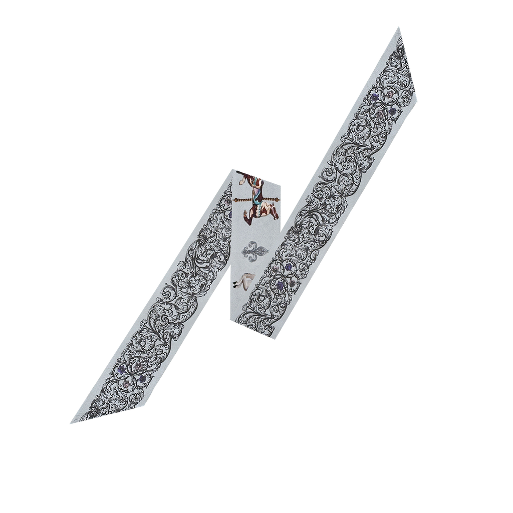 Merry-go-round-Dove Grey Long  Silk Scarf