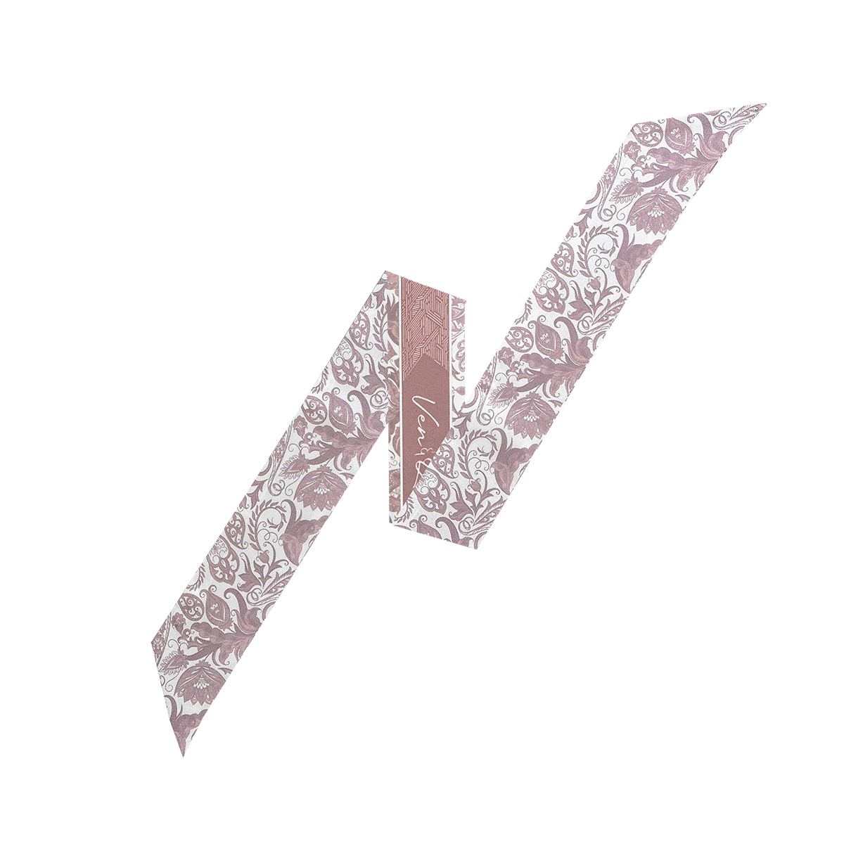 Paisley Garden-Mauve Pink Long Silk Scarf