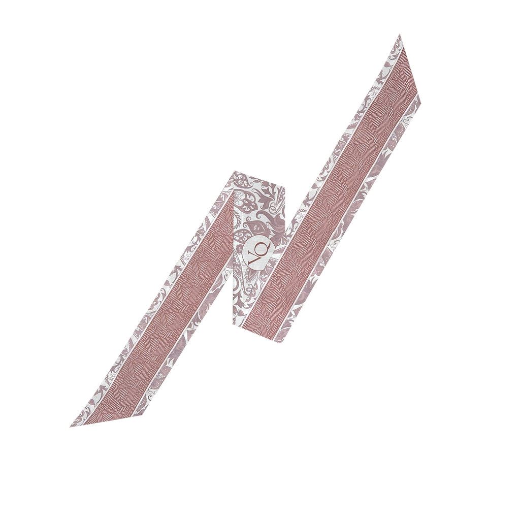 ผ้าพันคอไหมยาว Paisley Garden-Mauve Pink