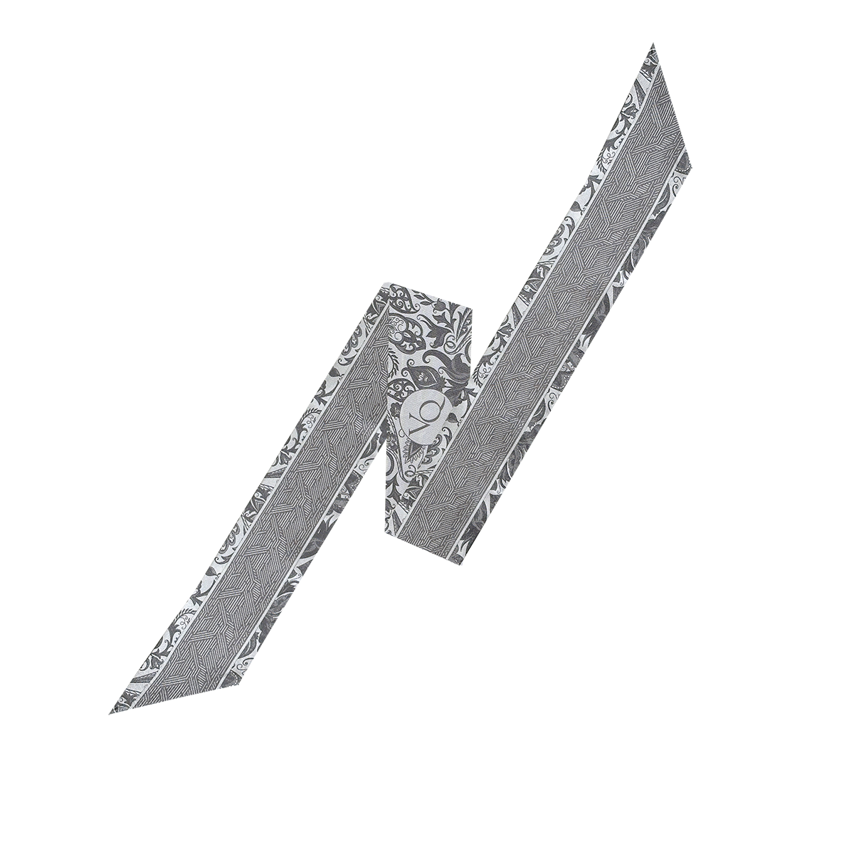 Paisley Garden-Slate Grey Long Silk Scarf