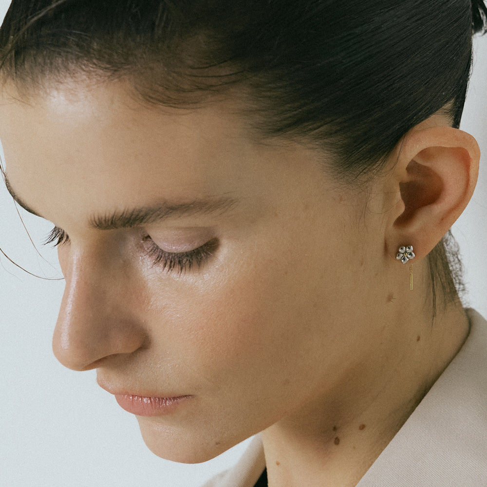 [925 sølv] 1902. Blomstrende øredobb (18K)