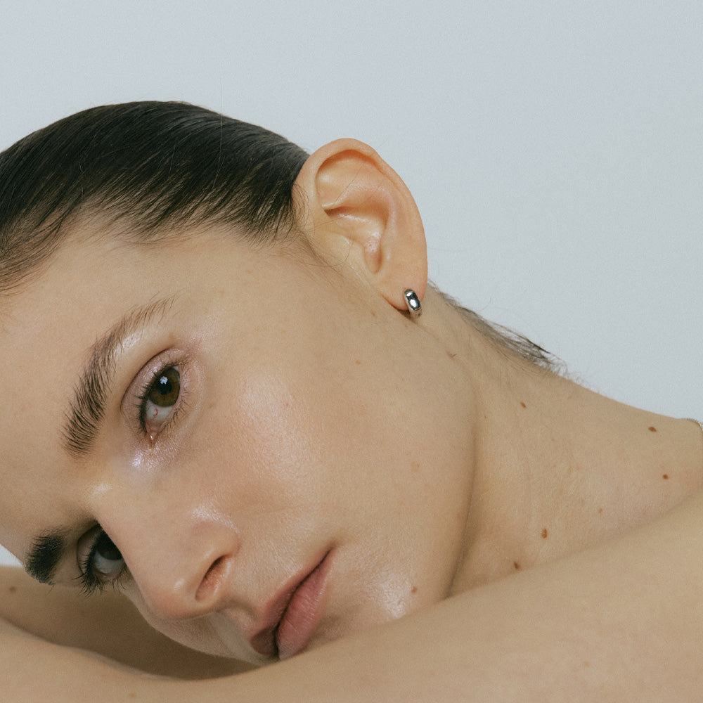 [925 Silver] 1903. Crashed hoop earring