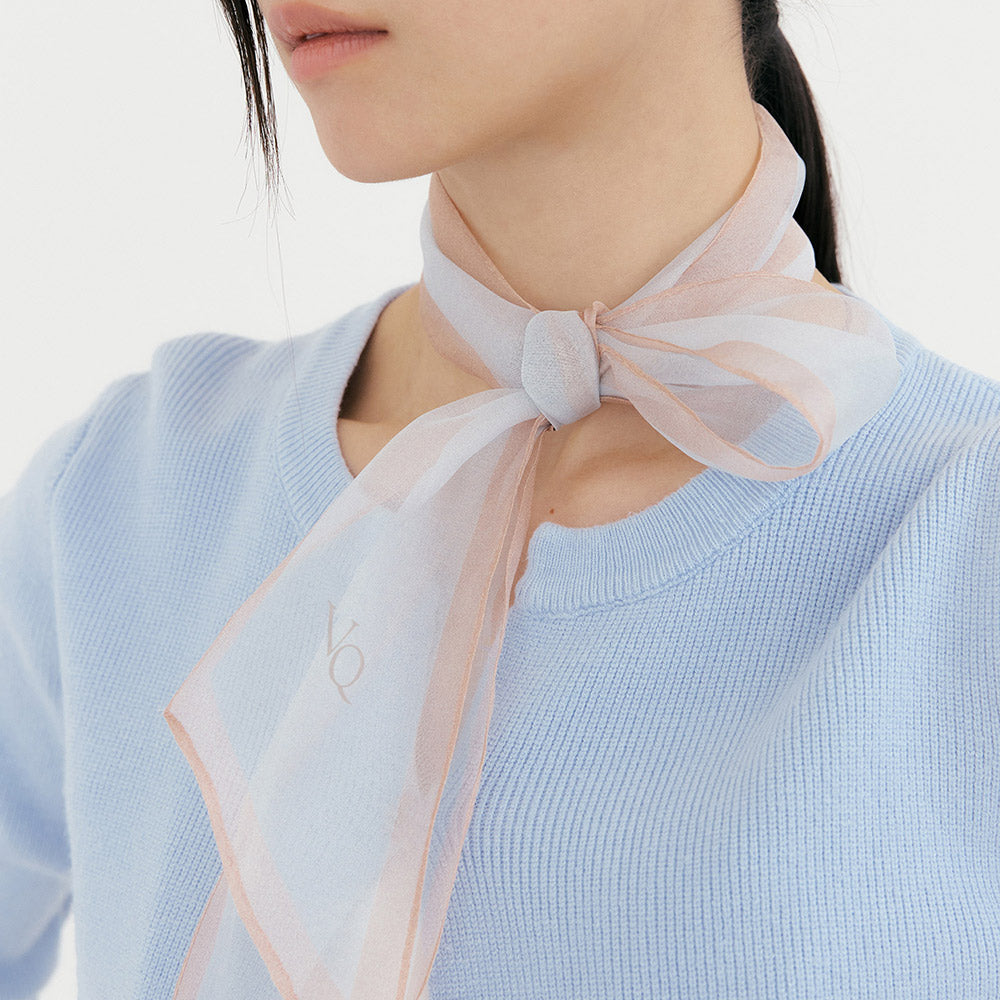 Sciarpa Aura in organza di seta-Cloud Mocha