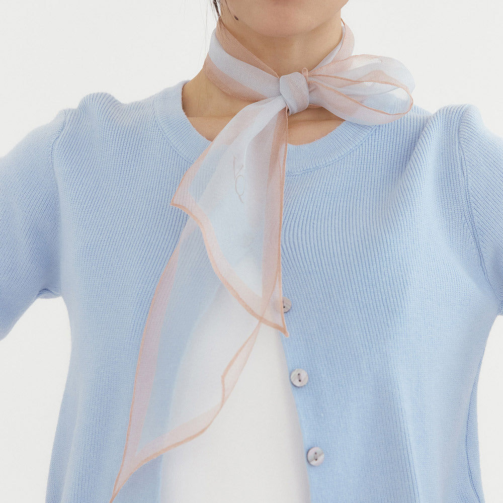 Sciarpa Aura in organza di seta-Cloud Mocha