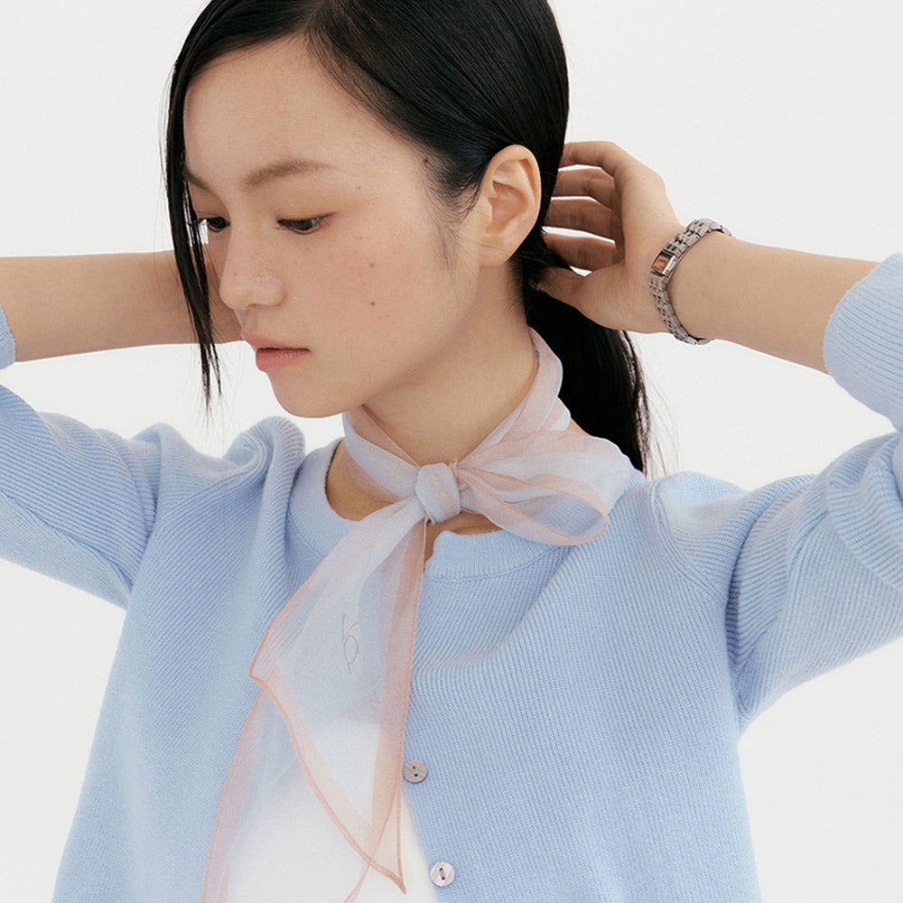 Sciarpa Aura in organza di seta-Cloud Mocha