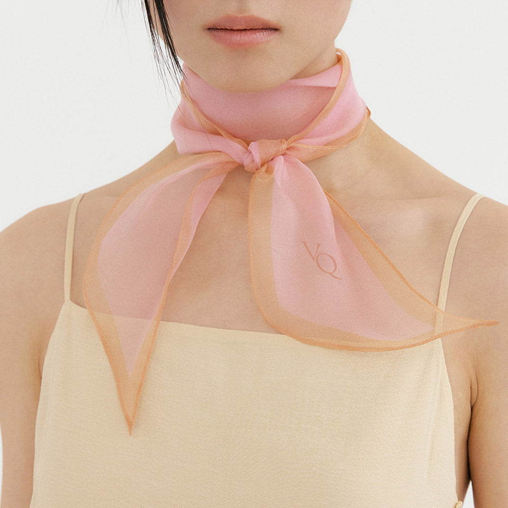 Silk Organza Aura Scarf-Pink Tangerine