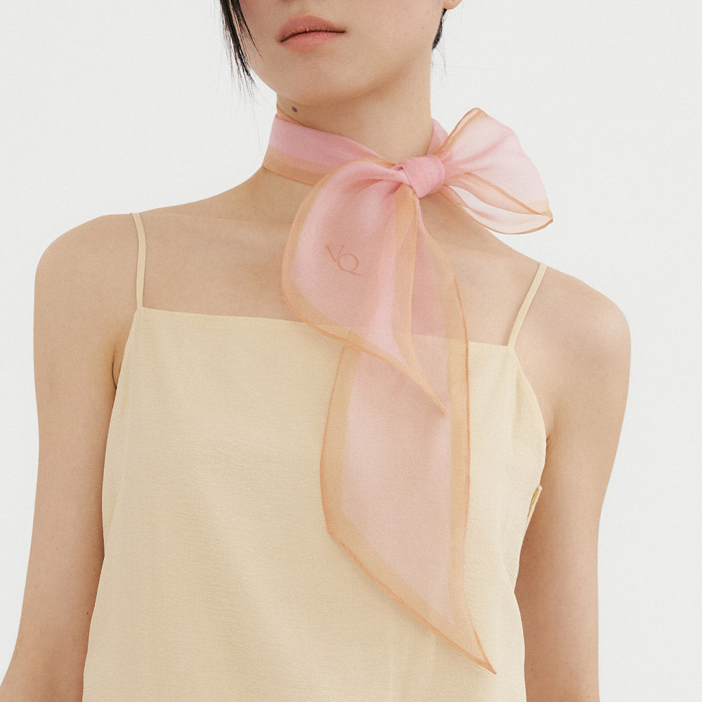 Silk Organza Aura Scarf-Pink Tangerine
