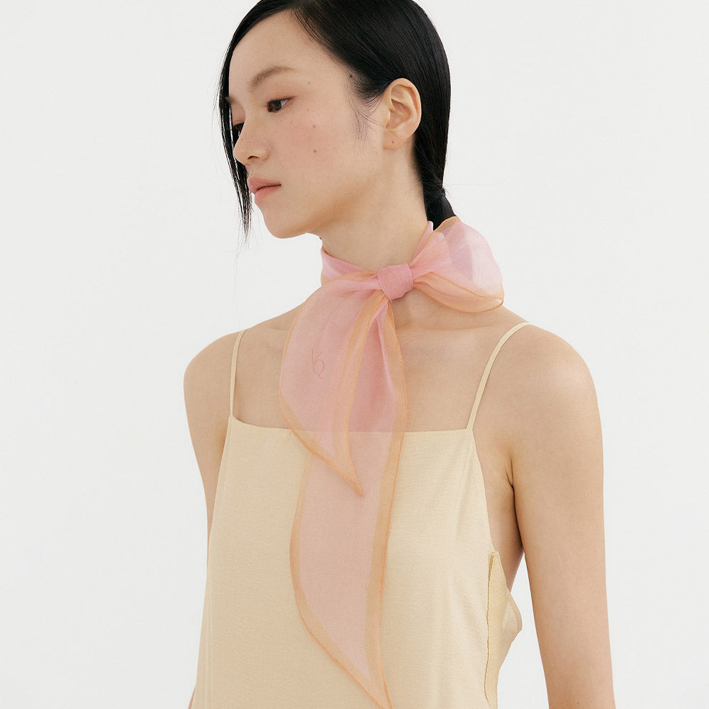 Silk Organza Aura Scarf-Pink Tangerine