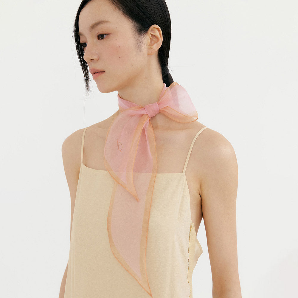 Silk Organza Aura Scarf-Pink Tangerine
