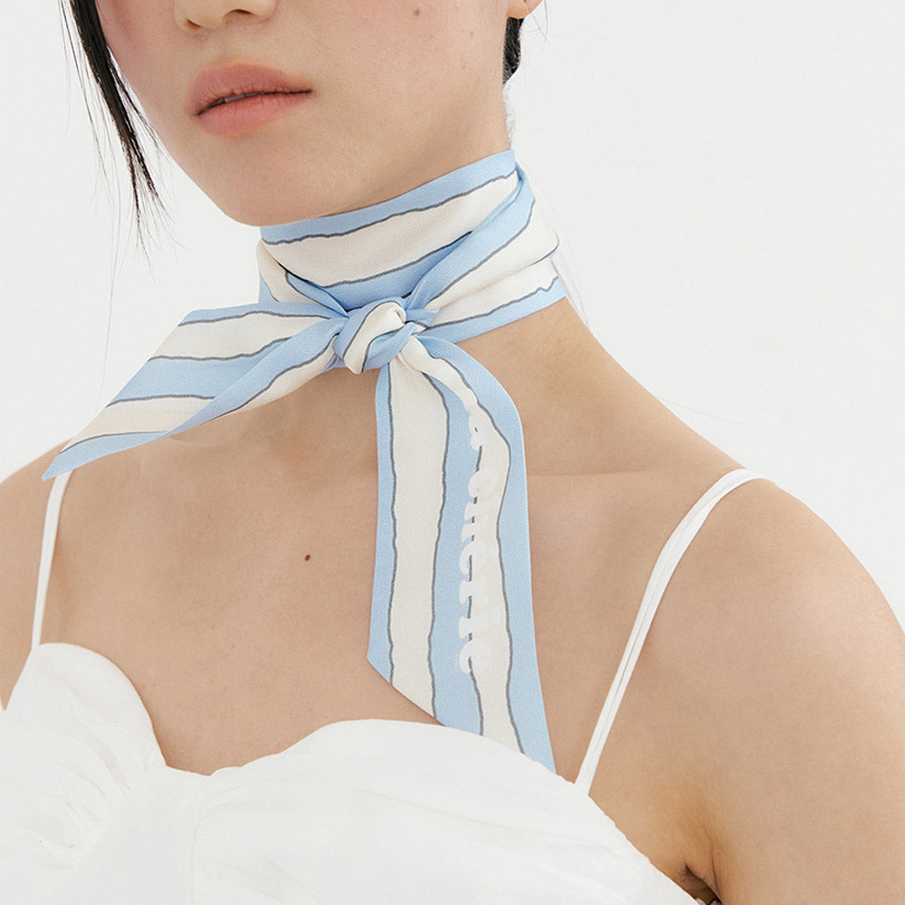 Ma Cherie-Blue Butter Stripe Long Scarf