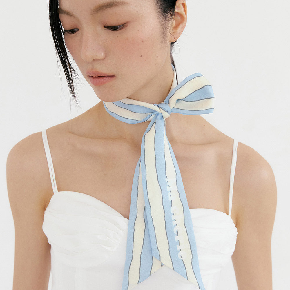 Ma Cherie-Blue Butter Stripe Long Scarf