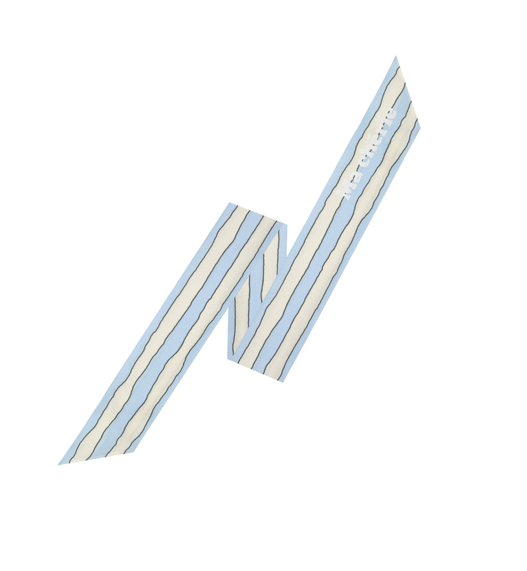 Ma Cherie-Blue Butter Stripe Long Scarf