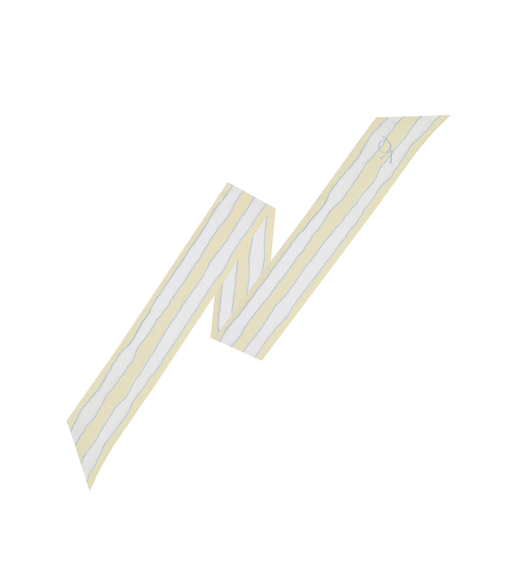 Ma Cherie-Lemon Cream Stripe Long Scarf