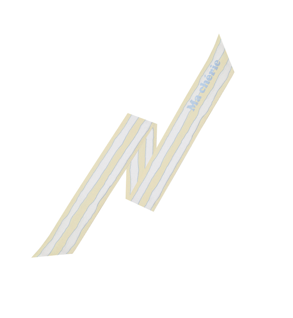 Ma Cherie-Lemon Cream Stripe Long Scarf