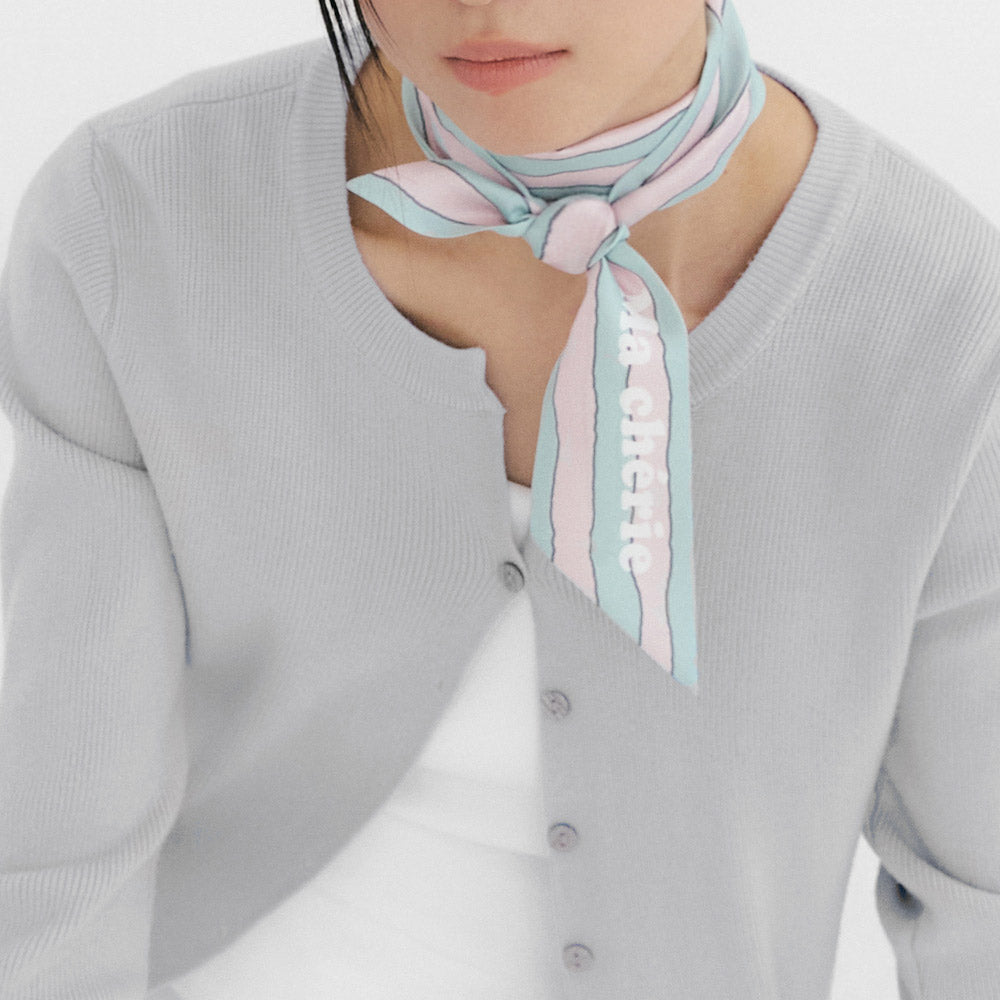 Ma Cherie-Pink Mint Stripe Long Scarf