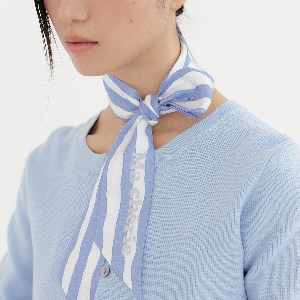 Ma Cherie-Sky Blue Stripe Long Scarf