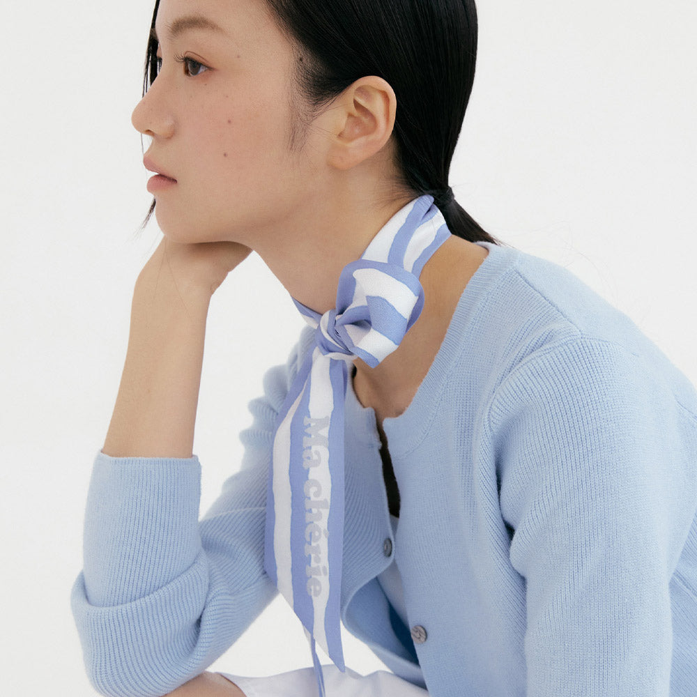Ma Cherie-Sky Blue Stripe Long Scarf