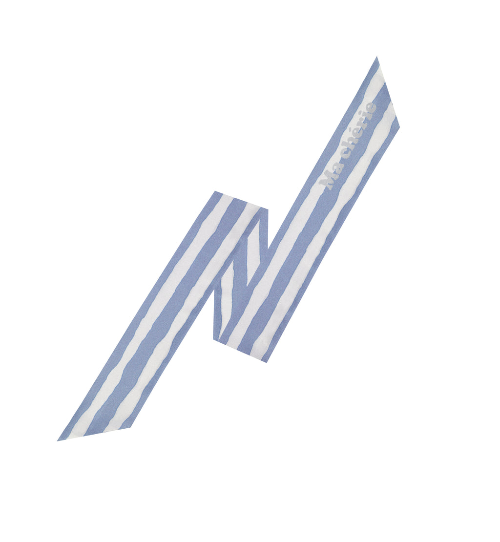 Ma Cherie-Sky Blue Stripe Long Scarf