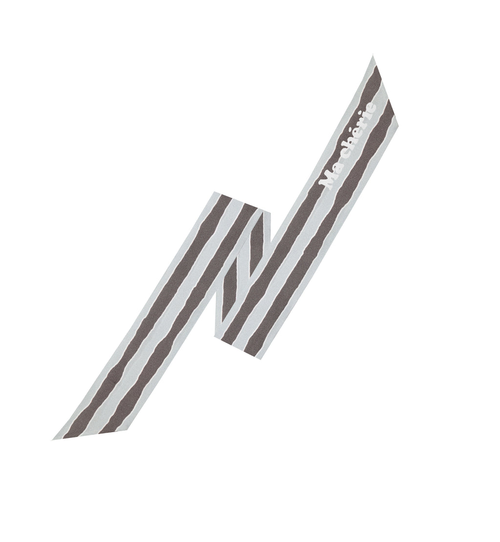 Ma Cherie-Sky Grey Stripe Long Scarf