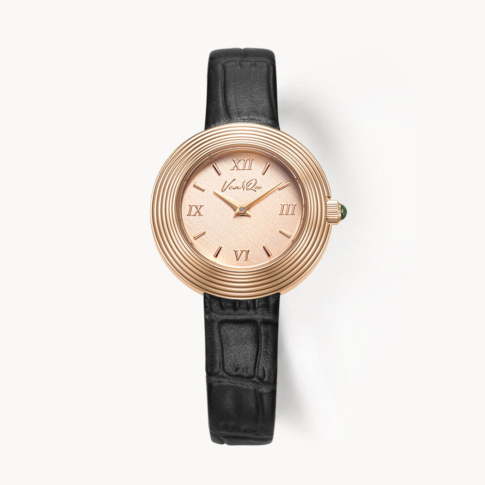 Atelier-Rosegold-Lenkrad (schwarzes Leder)