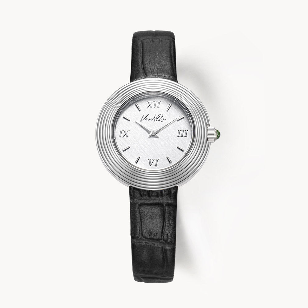 Volante Atelier-Ασημί (Μαύρο δέρμα)