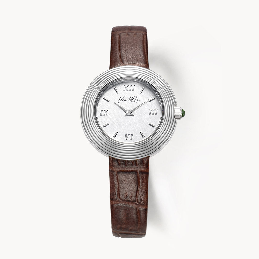 Volante Atelier-Ασημί (Καφέ δέρμα)