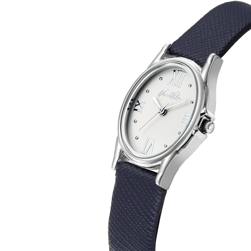 Gem-sølv/perle (Navy Saffiano-skinn)