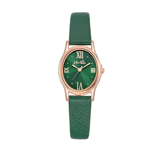Gem-Rosegold/Emerald (Green Saffiano leather)