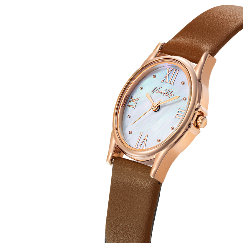 Gem-Rosegold/Opal (brunt skinn)