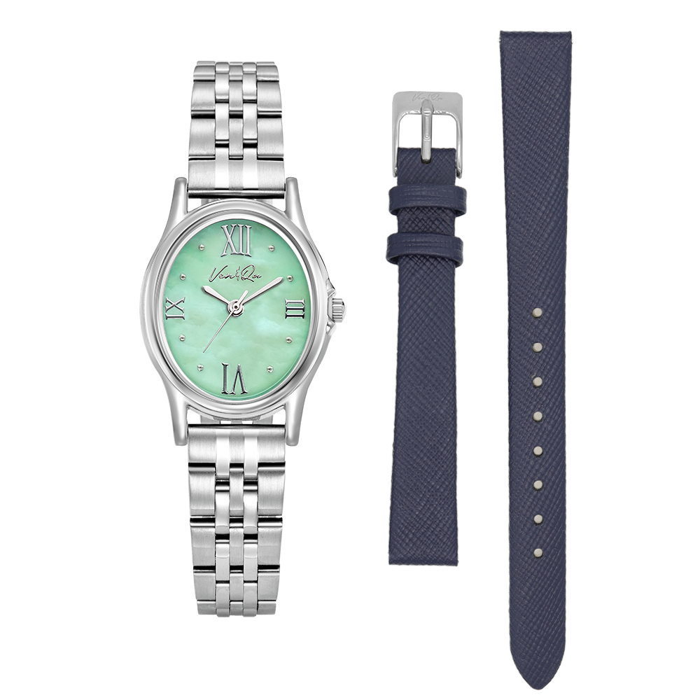 Ven&Qu Gem women's watch, silver and jade with silver-toned metal band – additional photo 12