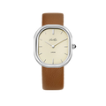 Louise-Silver/Vintage Ivory (uniseks) (Kulit coklat)