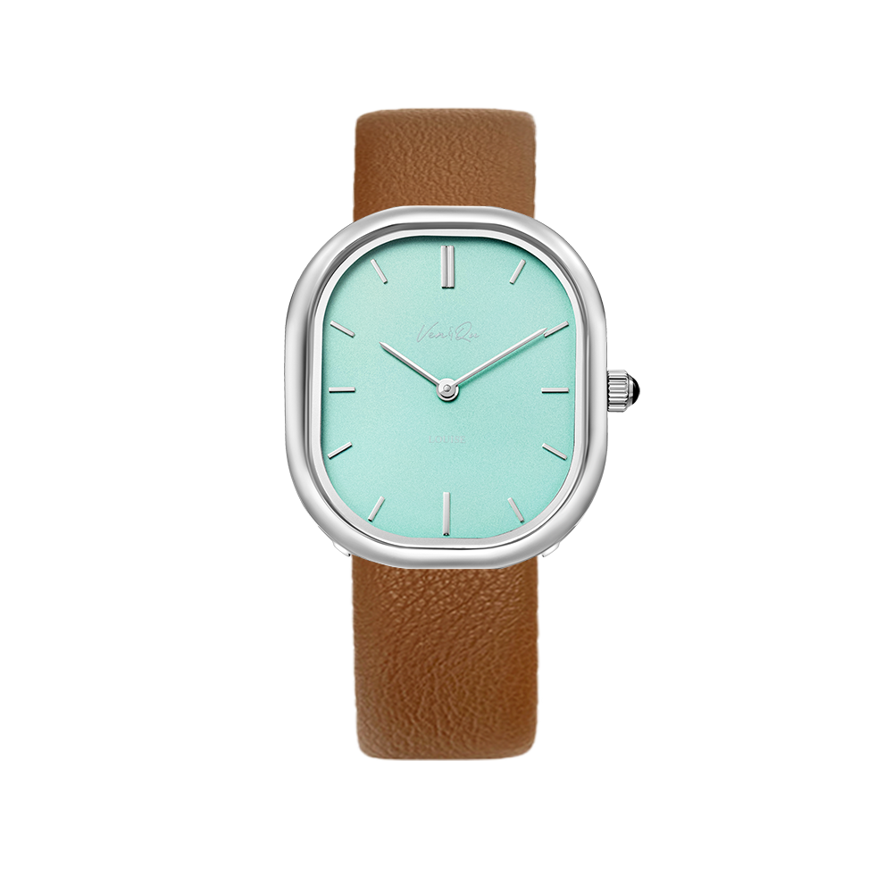 Louise-Silver/Mint (unisex) (Brown leather)