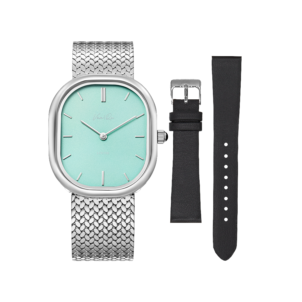 Ven&Qu Louise men's watch, silver and mint with silver-toned metal band – additional photo 10