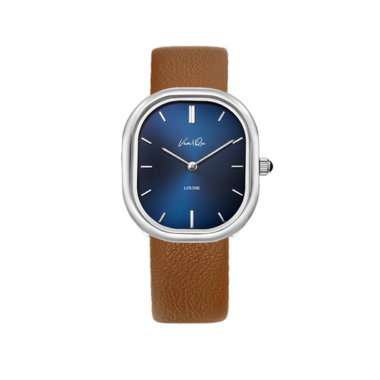 Louise-Silver/Blue (unisex) (Brown leather)