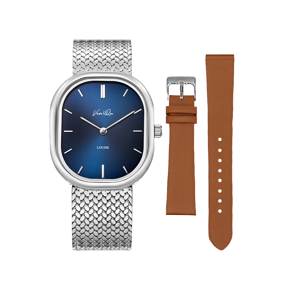 Ven&Qu Louise men's watch, silver and blue with silver-toned metal band – additional photo 13