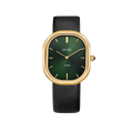 Louise-Gold/Vintage Green (unisex) (Black leather)