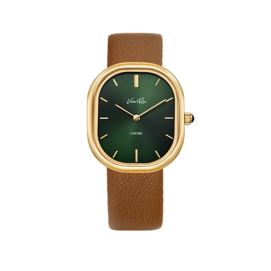 Louise-Gold/Vintage Green (unisex) (Brown leather)