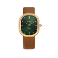 Louise-Gold/Vintage Green (unisex) (Brown leather)
